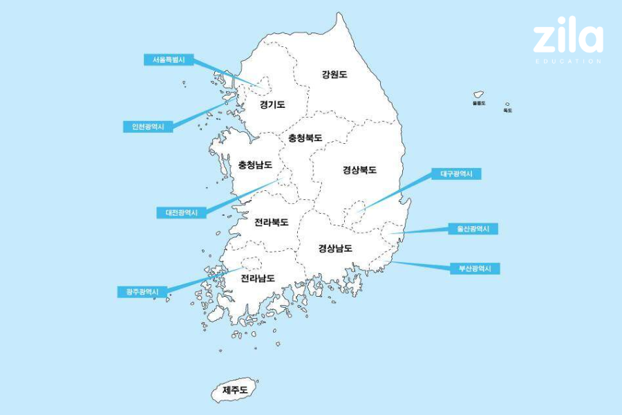 Bản Đồ Hàn Quốc: Khám Phá “Xứ Sở Kim Chi” Thật Đơn Giản - Zila Education